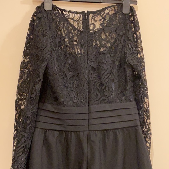 Jumpsuit Metallic Lace black color Straight leg Back zipper closure - Picture 6 of 7